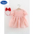 迪士尼品牌女童大红色连衣裙女宝宝礼服裙婴儿夏装衣服女宝一周岁宴生日 红色 这款裙型比较短 80cm 8个月左右