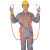 五点式高空安全带双背全身保险带建筑工地户外作业防坠安全绳套装 国标单大钩2米 半身式