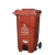 240L上海干湿分类垃圾桶户外商用大容量大号脚踩带轮带盖脚踏式50 120L加厚桶带轮红色有害垃圾