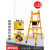 焊接碳钢行走梯人字梯加厚加固工程梯专用铝合金装修吊顶梯子 6步-加厚黄色碳钢行走梯2米