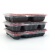 冰禹 一次性餐盒打包盒 外卖快餐饭盒塑料饭盒 红黑五格带盖(20套) BYyn-798