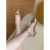 鞋柜（shoebox）达芙妮集团旗下镂空露趾凉鞋女2024年夏新款法式复古编织高跟鞋 金色 35