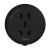 罗格朗电力轨道插座 可移动插线板明装导轨插座 圆形五孔适配器黑色
