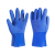 适配全浸塑防水橡胶杀鱼止滑防滑耐磨耐油加厚干活胶皮工作劳保用 蓝色磨砂手套(10双) 均码