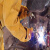 鹏邦 PYH0909 电焊服 电焊工作服套装（含电焊手套） 黄色 均码 