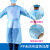 一次性防护服透气分体式防尘覆膜防水罩衣参观美容院工作服 蓝色 45克SMS透明装 XL