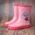 雨鞋冰月奇缘公主粉红色女童雨靴水鞋雨鞋四季可穿子鞋 藕色 偏大一码 23码