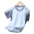 戏狐2024夏新款儿童速干运动服男童女童户外工装裤子透气撞色T恤衫YJF 海洋蓝 160