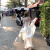 婍妡（Qeeshine）夏季新款法式气质欲甜辣风蕾丝吊带连衣裙修身显瘦超仙女长裙子 米白短裙 S 70-95斤