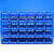 塑料胶框货架斜口分类零件盒组合式物料盒塑料盒螺丝盒收纳盒蓝色 M0号【155*107*74】一组30个蓝