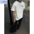 梦月奚MaxDstr美式短款cleanfit重磅解构boxy版型拼接字母短袖T恤男女潮 白色 弹性面料 M