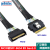 MCIO转slimsas连接线SFF-8654X8转接线PCIE5.0服务器阵列卡GEN5线 黑色编织网 1m