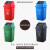 定制15L无盖垃圾分类垃圾桶大号可回收有害厨余其他办公商用红蓝 60L黑色无盖(干垃圾)