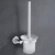totobeat厕所马桶刷 玻璃杯磨砂太空铝放马桶刷的架子卫生间挂墙式 哑银马桶刷套装