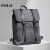 POLO 双肩包男士背包大学生书包电脑包大容量15.6英寸商务通勤包 灰色