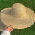 NEWBIES草帽男款夏季农民劳动大帽檐麦秆草帽可印字订制logo草帽 原色麦秆 直径45厘米