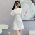范哲茵旗袍改良年轻款少女日常裙子短款小个子气质显高新中式连衣裙秋季 白色 S