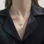 QUAMER香施华洛世奇皓轻奢2024年新款潮项链女设计感小众钛钢冷淡 钛钢双环扣项链(银色)