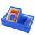 零件盒物料盒收纳盒配件箱塑料盒胶框五金工具盒长方形带盖周转箱 W5号蓝色 340*270*195