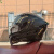 礼丝汀摩托车男全覆式双镜片揭面盔四季旅行拉力蓝牙全盔3C认证 黑绿黑茶+茶尾 M