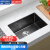 好彩淘（HAOCAITAO） 德国纳米水槽单槽黑色小水槽厨房洗菜盆台下盆洗碗槽阳台吧台 A套餐（裸槽） 480x350mm