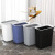 北欧垃圾桶带盖家用卧室网红厨房卫生间床边分类大号夹缝拉垃圾桶 白色-中号