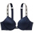 维多利亚的秘密（Victoria's Secret）文胸增加一个罩杯尺寸加垫，垂领蕾丝女式文胸，海军蓝（36DDD） 默认 1