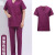 百舸 手术服 短袖女手术衣美容院医生工作服男手术室长袖套装 男士短袖套装紫色 LBG-ST-8907
