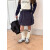 艾摩贝贝童裙女童斜纹棉布半身包臀裙子儿童韩版洋气口袋工装短裙 米杏色 150cm