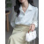俞兆林长袖衬衫女缎面复古气质设计感法式职业通勤衬衣S132C2205 白色长袖 S