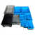 长方形塑料pp黑色防静电收纳周转箱工具零件盒物流整理包装箱加厚 53.5x38x13cm 蓝色箱