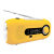 鸣固 SOS防灾应急太阳能手摇发电天气收音机 5LED手电筒4档变焦Type-C橙色