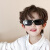 暮初儿童太阳镜韩版男童户外墨镜女宝宝防紫外遮阳镜时尚小孩眼镜 黑色 1-7岁（参考年龄）