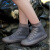 阿力牛 AZF87 双层鞋底防水雨鞋套 加厚耐磨防滑鞋套 茶色中筒 XXL(43-45码) 