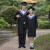 学士服本科高端大学生男女毕业季拍照服装高中毕业服文科博士服学位服 (科白色)升级塑料帽檐 XL