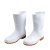 食品卫生靴食堂工作雨鞋白色耐磨防滑耐酸耐碱耐油中筒高筒雨靴 白色高筒 37