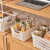 桌面镂空收纳盒家用零食玩具塑料置物筐日式收纳筐宿舍厨房 白色中号拍一发五