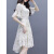 三彩名莎 S.C. MINSHA连衣裙女装2024年新款春夏季气质时尚款高级感设计雪纺衫裙子女 米白色 XL[建议115-125斤]
