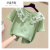 槿瑰女童夏季短袖-岁女孩蕾丝娃娃领恤儿童半袖中大童韩版上衣 绿色(花边领) 110