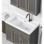 普耐尔阳台太空铝落地式组合洗衣柜一体陶瓷洗衣盆带搓板洗衣池 ZS8048(左搓板)(乳白)洗衣柜