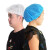 YHGFEE一次性帽子头套无纺布厨师帽防尘卫生帽餐饮网帽厨房用帽 超厚升级圆帽蓝色50只/反复用