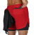 LZJV夏季男士跑步短裤运动休闲宽松多口袋双层大码健身短裤 DK-04黑色 S