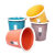 兰诗（LAUTEE）QX-2332 小号办公室压圈垃圾桶 颜色随机5个装