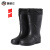 捷诺立（JNL）高筒棉雨靴男士加绒长筒雨鞋防滑劳保防水鞋子保暖工作鞋黑色44码 Y51116
