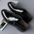 厂家直销男士商务休闲皮鞋双排扣尖头正装亮面孟克鞋英伦 18023-1黑色 38
