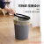 安赛瑞 垃圾桶 简约无盖压圈纸篓 厨房卫生间客厅条纹垃圾筒 黑色小号 7F00182