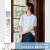 梵希蔓镂空花边灯笼袖T恤女2025年夏季新款简约通勤圆领短袖上衣 A1059 米白色 M