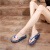 旺克（wangke）进口越南橡胶人字拖鞋女夏季休闲时尚坡跟防滑平底低跟纯色沙滩鞋 蓝色 34