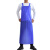 品之德 PW-015 加厚加长耐磨围兜食堂围腰 PVC背带围裙防水油 双肩围裙+套袖 蓝色 