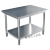加厚201不锈钢桌子正方形工作台厨房切菜案台奶茶包装台打荷Q 加厚100长*80宽*80高 双层